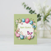 Osterkranz: Frohe Ostern - Postkarte (Stehend Vorderseite)