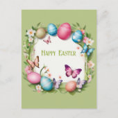 Osterkranz: Frohe Ostern - Postkarte (Vorderseite)