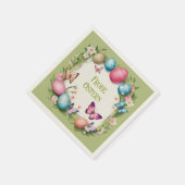 Osterkranz: Frohe Ostern - Serviette (Ecke)