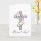 Osterkreuz-Aquarell-Blumen-Muttertag Karte (Gelbe Blume)