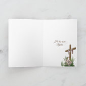 Osterkreuz auf Hügel mit Tür Karte (Innenseite)