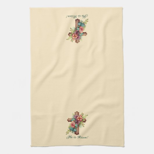 Osterkreuz "Er ist Risen" Geschirrtuch (Vertikal)