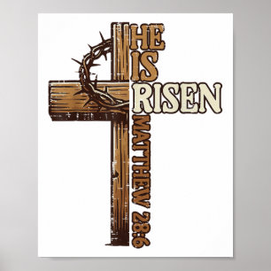 Osterkreuz Er ist riskiert Jesus Christlichen Männ Poster