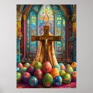 Osterkreuz Jesus Kirche Religiöse Kunst Poster