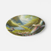 Osterkreuz mit Hasen und Eiern Pappteller (Schrägansicht)