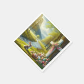 Osterkreuz mit Hasen und Eiern Serviette (Ecke)