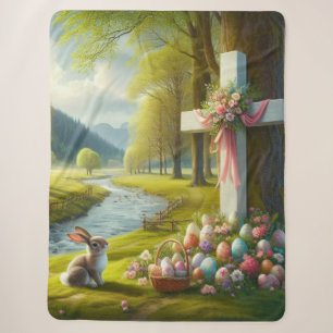Osterkreuz mit Hasen und Eiern Sherpadecke