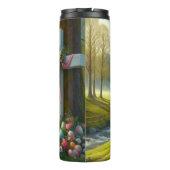 Osterkreuz mit Hasen und Eiern Thermosbecher (Rückseite)