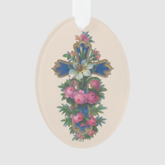 Osterkreuz mit Lilie Ornament