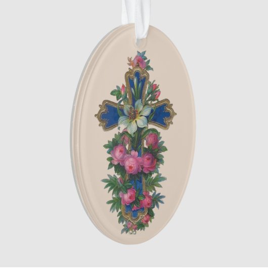 Osterkreuz mit Lilie Ornament (Vorderseite)