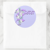 Osterkreuz mit Lilly Runder Aufkleber (Tasche)