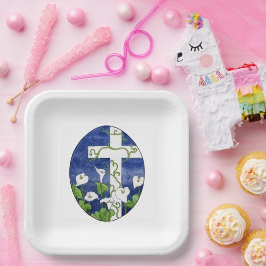 Osterkreuzfeier Pappteller (Party)