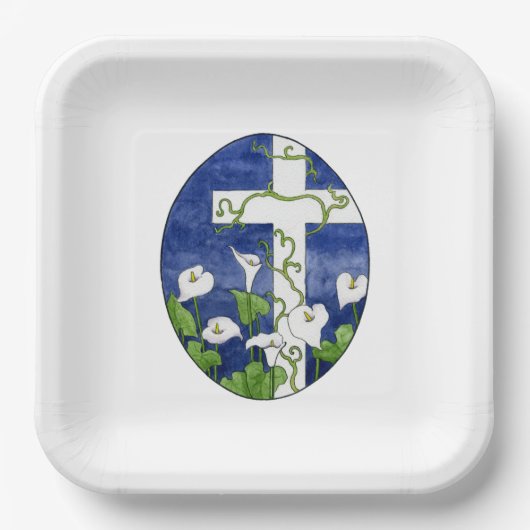 Osterkreuzfeier Pappteller (Vorderseite)