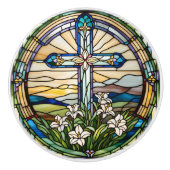 Osterkreuzglas - Imitate aus festem Glas Keramikknauf (Vorderseite)