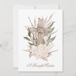 Osterkreuzkarte Friedlich Ostern ist er Risen Dankeskarte