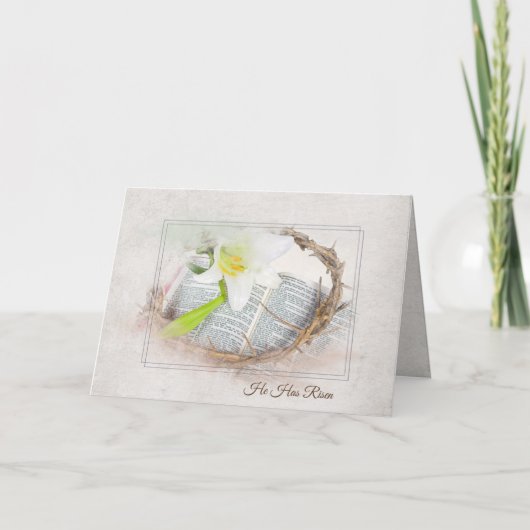 Osterkrone und Bibel mit Liege Karte (Vorderseite)