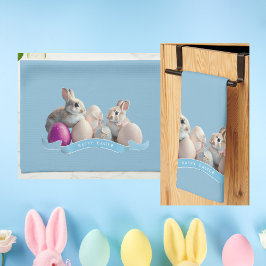 Osterküche Handtuch zwei Kaninchen & Ostereier