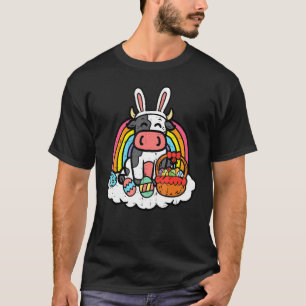 Osterkuh Hase Eier Korb Süße Landwirtschaft Bauer  T-Shirt