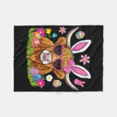 Osterkuh Niedlich Ostern Sonniger Bauer Frauen Kin Fleecedecke (Vorderseite (Horizontal))