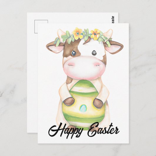 Osterkuh Postkarte (Vorne/Hinten)