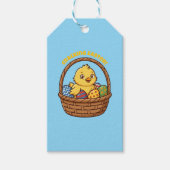 Osterküken im Korb: Geschenkanhänger (Vorderseite)