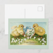 Osterküken im Retro-Stil Postkarte (Vorne/Hinten)