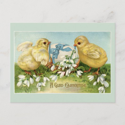 Osterküken im Retro-Stil Postkarte (Vorderseite)
