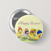 Osterküken in Hats - Frohe Ostern! Button (Vorne & Hinten)