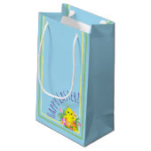 Osterküken mit Blume Kleine Geschenktüte (Rückseite Schrägansicht)