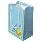 Osterküken mit Blume Mittlere Geschenktüte (Rückseite Schrägansicht)
