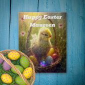 Osterküken mit Eierkörbe Personalisiert Puzzle