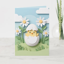 Osterküken-Papierkunst Gänseblümchen Frühling Feiertagskarte