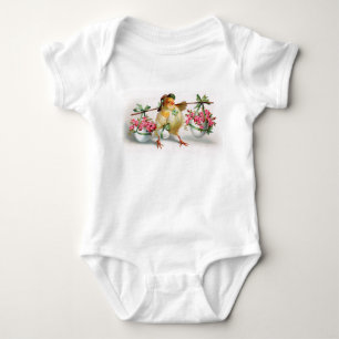 Osterküken und Blume Baby Strampler