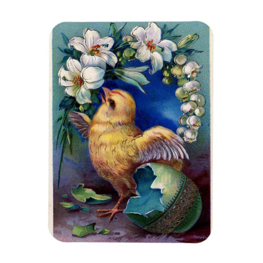 Osterküken und Blume Flexible Magnet (Vertikal)