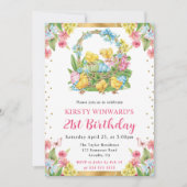 Osterküken und Eier Frühjahr 21. Geburtstag Einladung (Vorderseite)