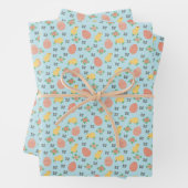 Osterküken und Eier - in Blau. Geschenkpapier Set (Beispiel)