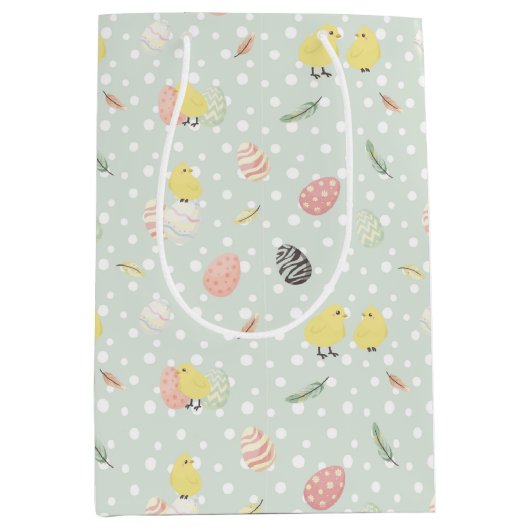 Osterküken und -eier - mittelgroße Geschenktasche Mittlere Geschenktüte (Vorderseite)