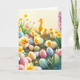 Osterküken und Enten Feiertagskarte