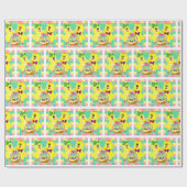 Osterküken und -körbe von Küken und Eiern Geschenkpapier (Flach)