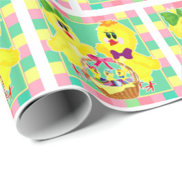 Osterküken und -körbe von Küken und Eiern Geschenkpapier