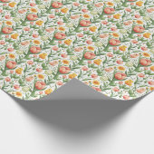 Osterküken und Tulpen - Geschenkpapier (Ecke)