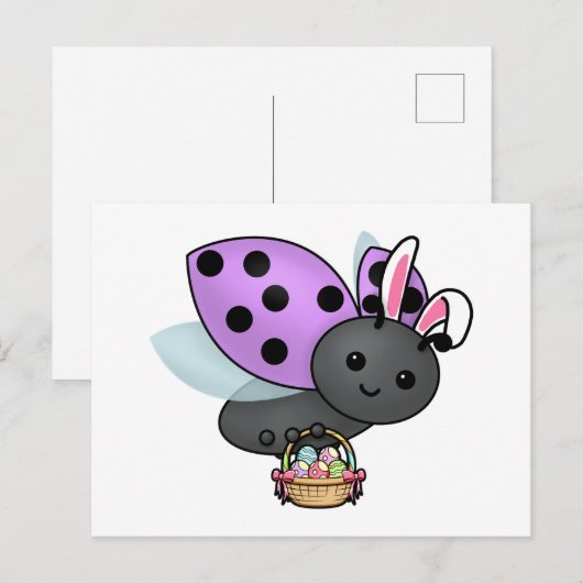 Osterladybug Postkarte (Vorne/Hinten)