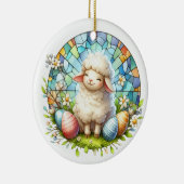 Osterlamm aus festem Glas Keramik Ornament (Rechts)