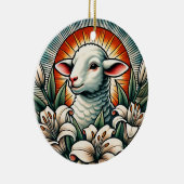 Osterlamm Keramik Ornament (Rechts)