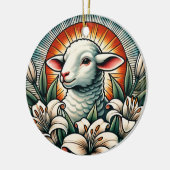 Osterlamm Keramik Ornament (Links)