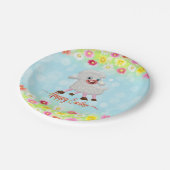 Osterlamm und Blume Pappteller (Schrägansicht)