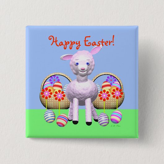 Osterlamm und -körbe button (Vorderseite)