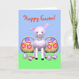 Osterlamm und -körbe feiertagskarte