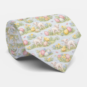 Osterlamm und Küken Aquarell Floral Frühling Krawatte
