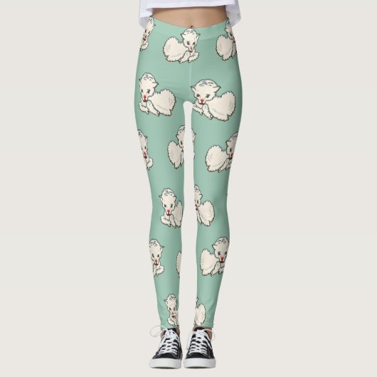 Osterlammchen, Baby Farm Animal, Vintage Religion Leggings (Vorderseite)